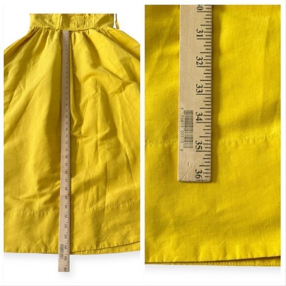 Ulla Johnson Laetitia Tie Strap Cotton & Linen Blend Midi Dress , Size 2, Yellow - Picture 16 of 16